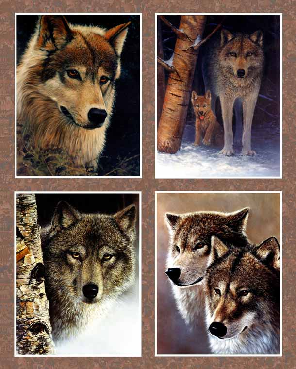 four wolf prints